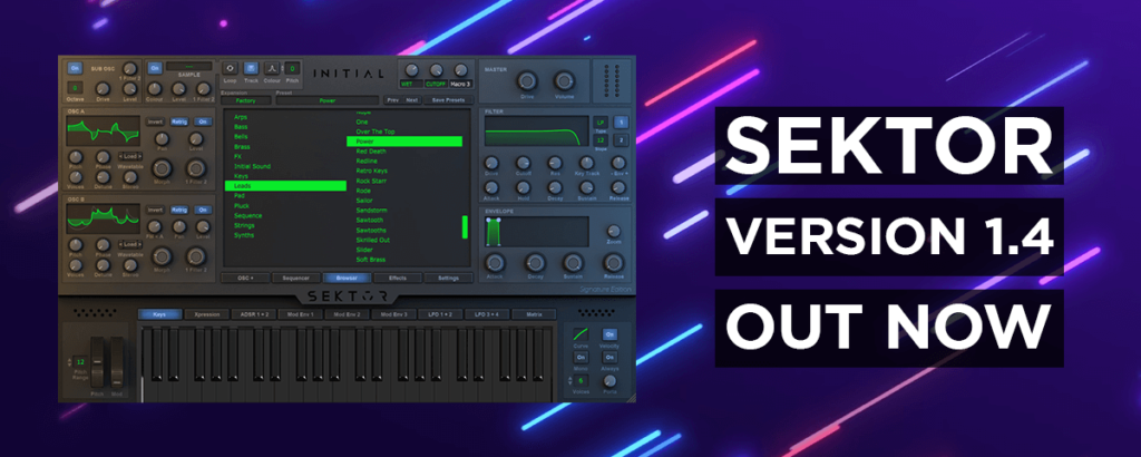 Initial Audio updates Sektor wavetable synthesizer to v1.4