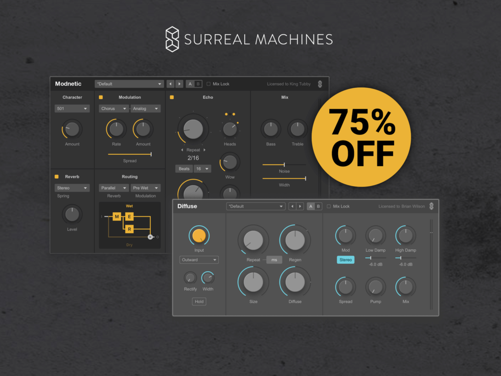 Surreal Machines Dub Machines delay plugins on sale at 75% OFF