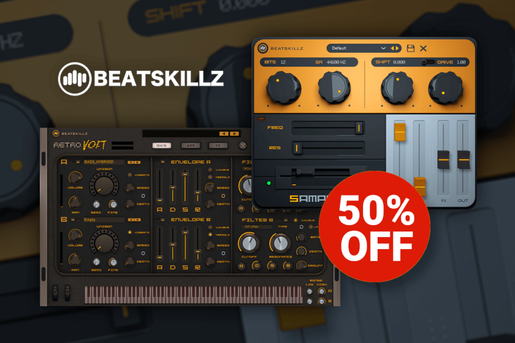 Save 50% on BeatSkillz RetroVOLT virtual instrument and SampleX vintage sampler emulation