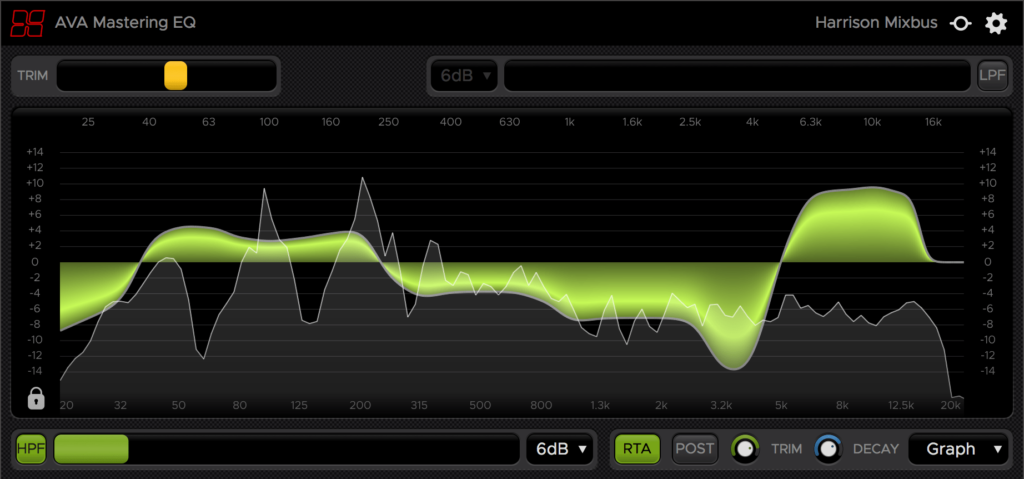 Harrison AVA Mastering EQ plugin on sale for $9 USD