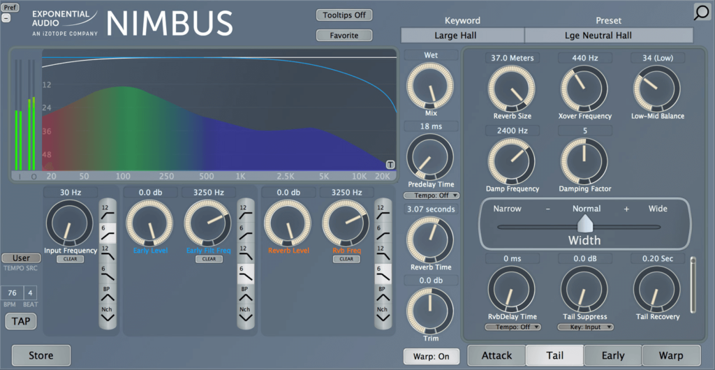 Nimbus stereo reverb with powerful control, on sale for only $9.99 USD