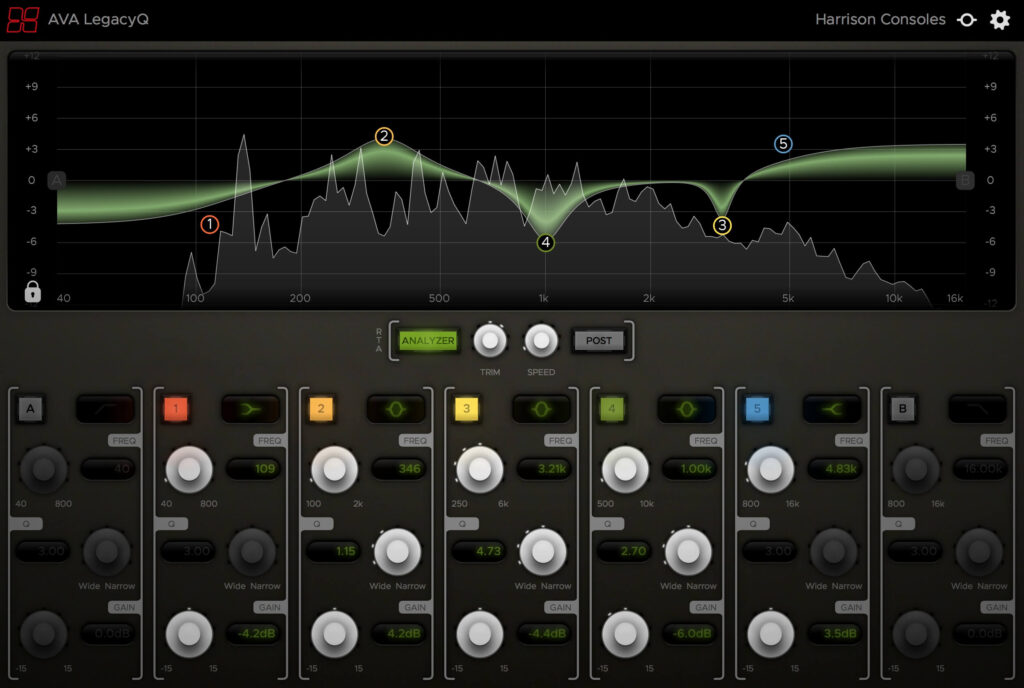AVA LegacyQ equalizer plugin by Harrison Consoles on sale for $19 USD