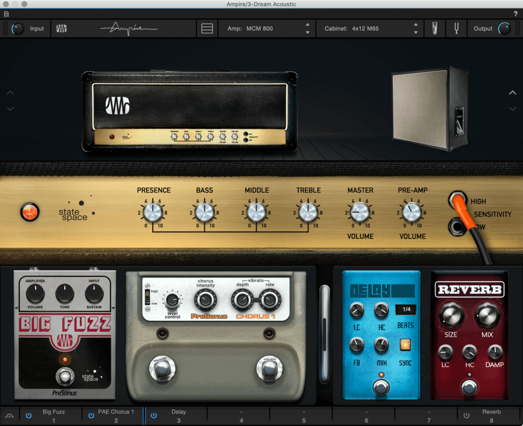 PreSonus Ampire modeling amp and pedalboard effect plugin on sale at 50% OFF