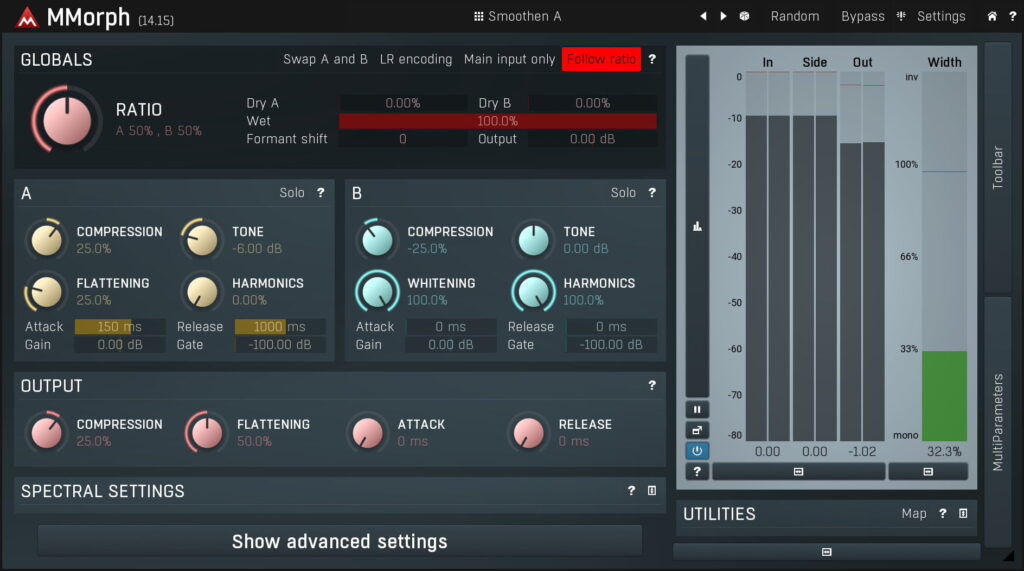 MMorph audio morphing plugin by Meldaproduction on sale at 60% OFF