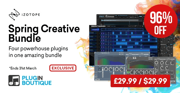 Save 96% on 4 plugins from iZotope