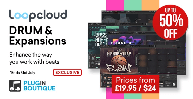 Save up to 50% on Loopcloud DRUM and expansion packs