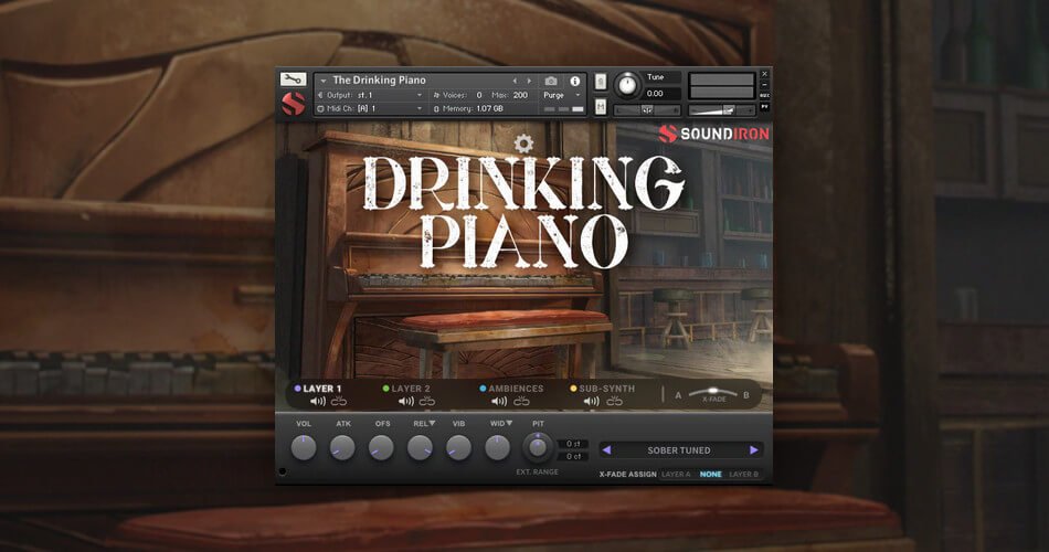 Soundiron updates Drinking Piano sample library for Kontakt to v2.0