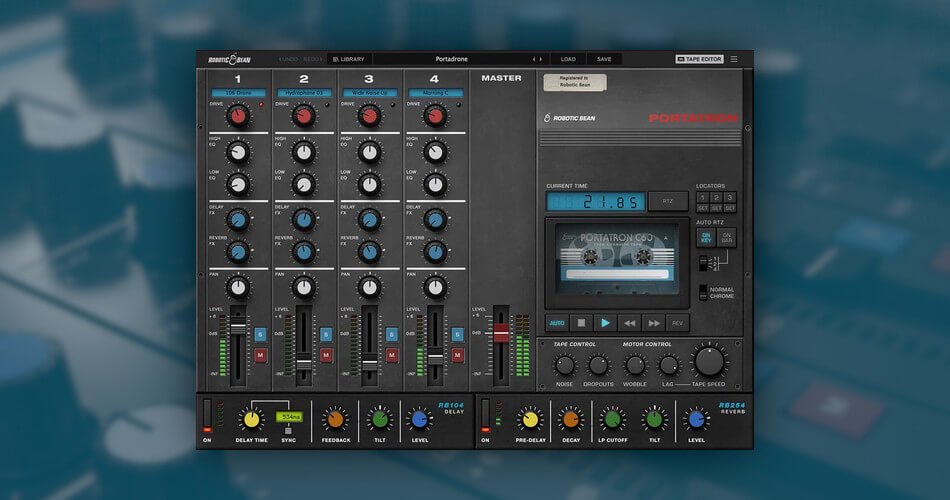 Portatron Tape Synthesizer lofi 4-track cassette plugin on sale for $89 USD
