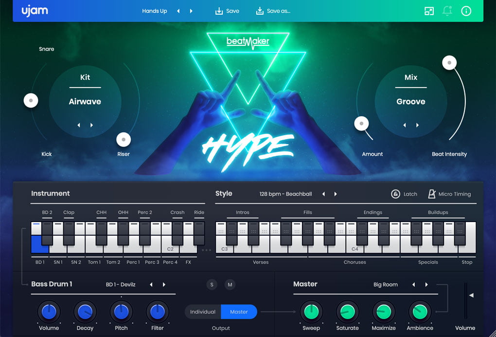 Save 35% on Beatmaker Hype virtual drum instrument by UJAM