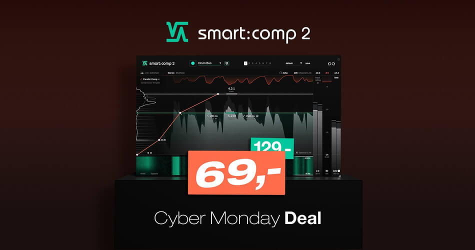 Smart:comp 2 spectro-dynamic compressor by Sonible on sale for $69 USD