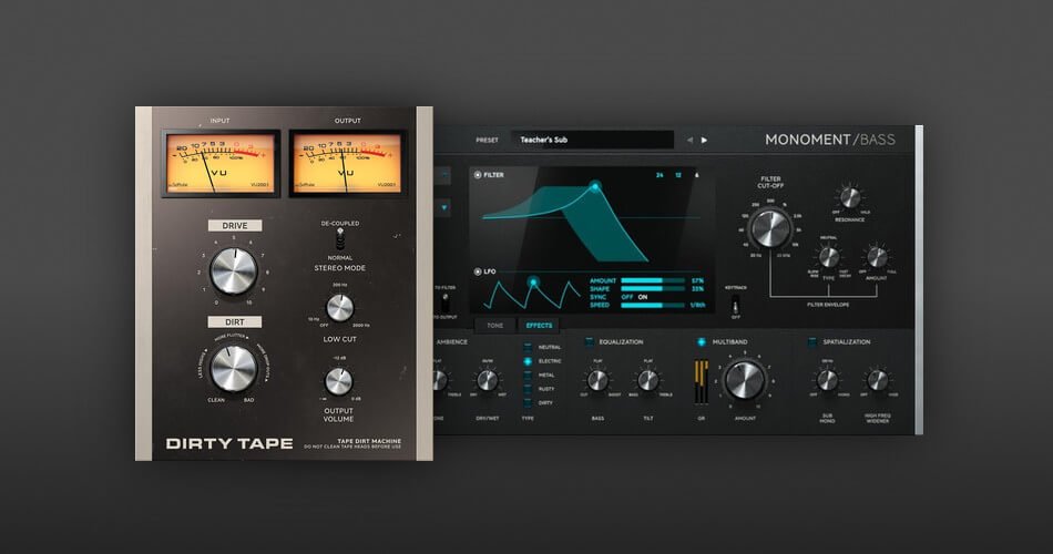 Save 68% on Monoment Bass and Dirty Tape by Softube