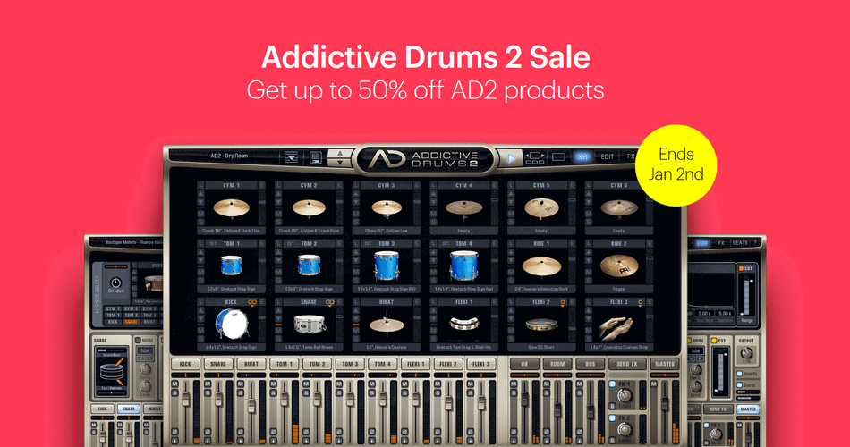 XLN Audio offers up to 50% OFF Addictive Drums 2 & Expansions