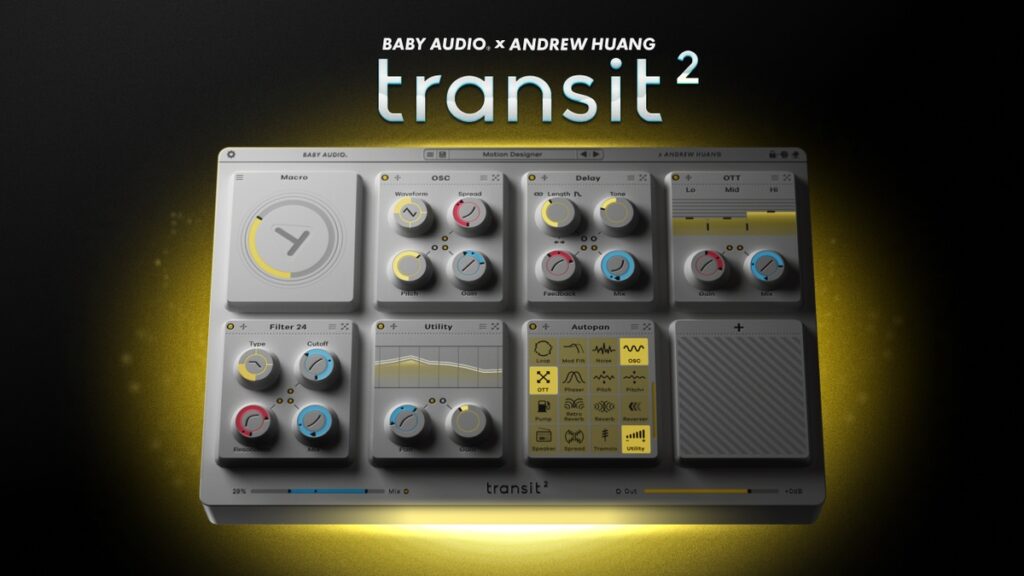 Transit 2 transition designer plugin by Baby Audio on sale for $79 USD