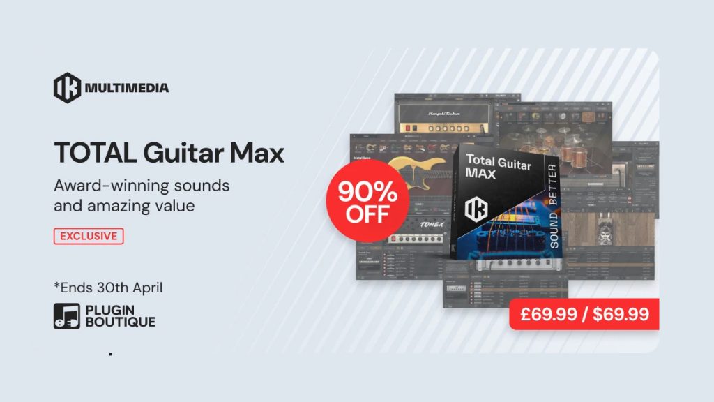 Save 90% on Total Guitar MAX plugin bundle by IK Multimedia