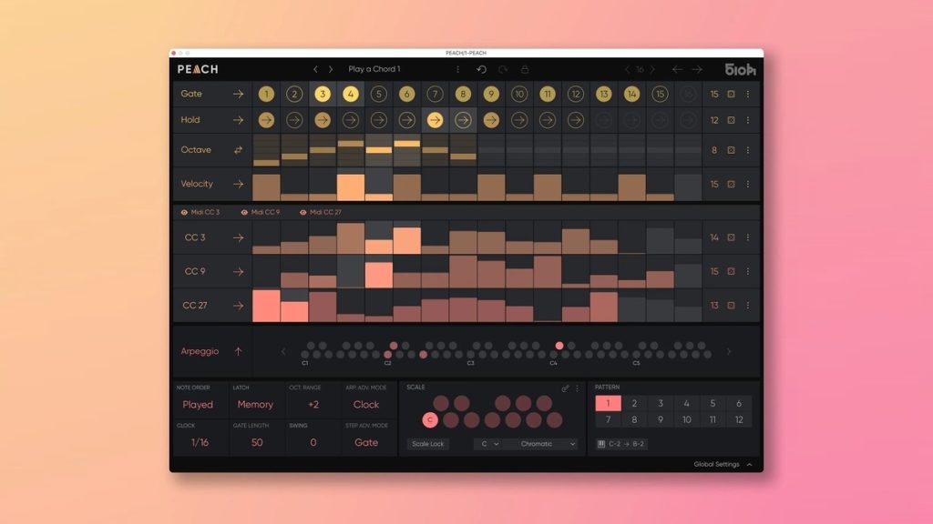 Save 20% on PEACH polymetric MIDI sequencer plugin by 510k